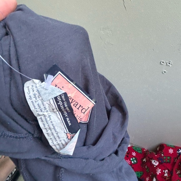 VINEYARD VINES mens small dark blue / grey long sleeve hooded top - Picture 6 of 6